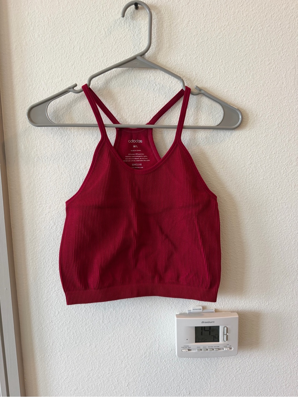 aerie Ribbed Strappy Crop Tank - Burgundy